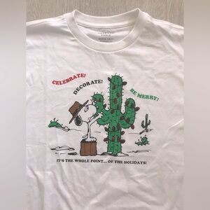 American Eagle AE Super Soft Snoopy Christmas Graphic Long Sleeve T-Shirt